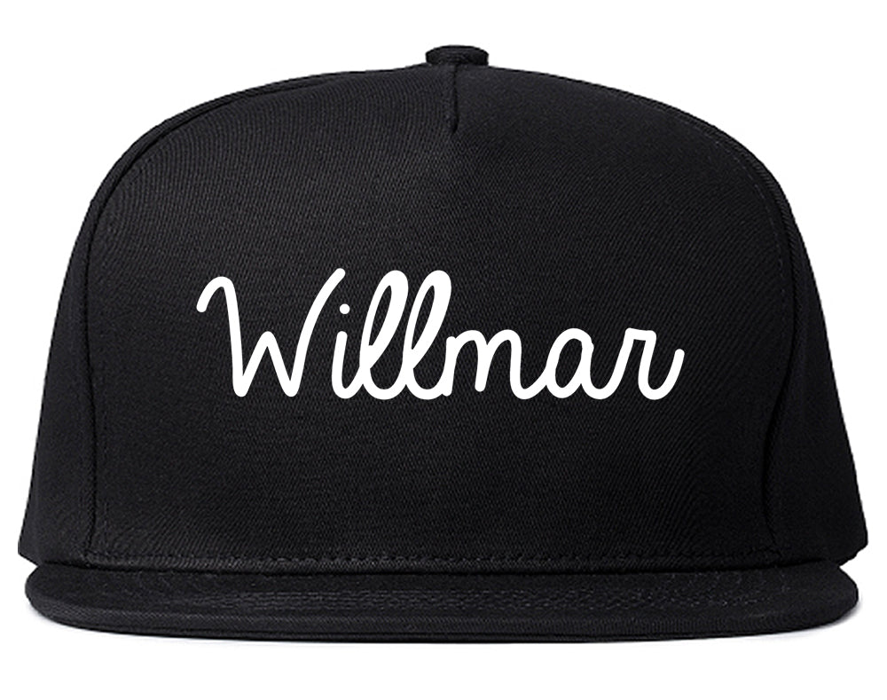 Willmar Minnesota MN Script Mens Snapback Hat Black