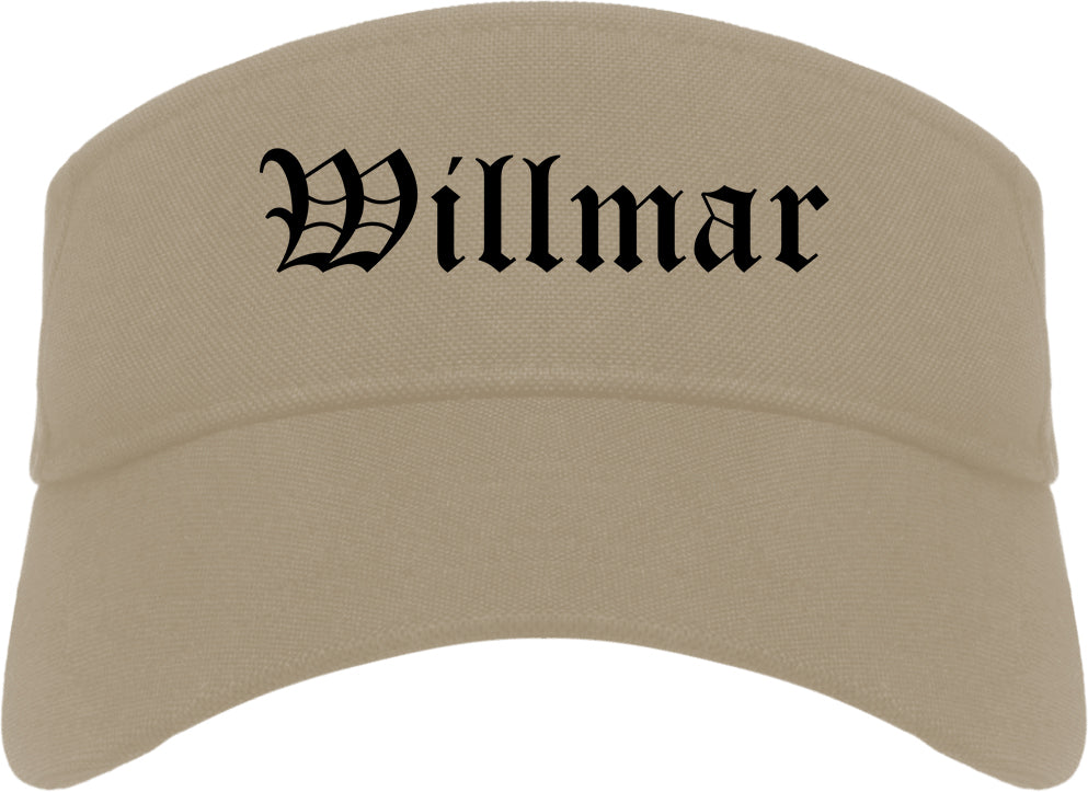 Willmar Minnesota MN Old English Mens Visor Cap Hat Khaki
