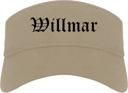 Willmar Minnesota MN Old English Mens Visor Cap Hat Khaki