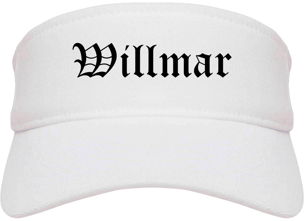 Willmar Minnesota MN Old English Mens Visor Cap Hat White