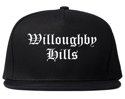 Willoughby Hills Ohio OH Old English Mens Snapback Hat Black