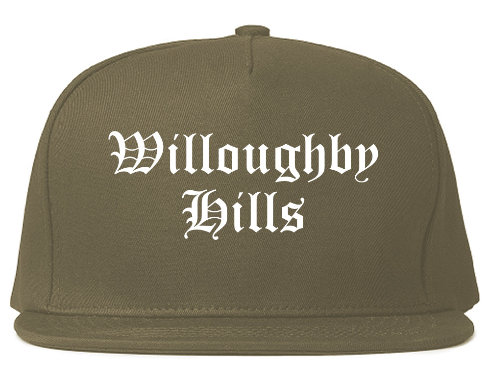 Willoughby Hills Ohio OH Old English Mens Snapback Hat Grey