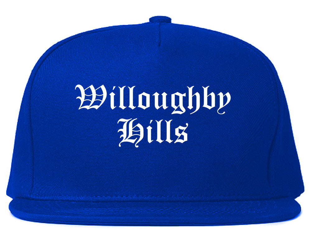 Willoughby Hills Ohio OH Old English Mens Snapback Hat Royal Blue