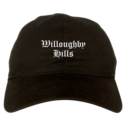 Willoughby Hills Ohio OH Old English Mens Dad Hat Baseball Cap Black