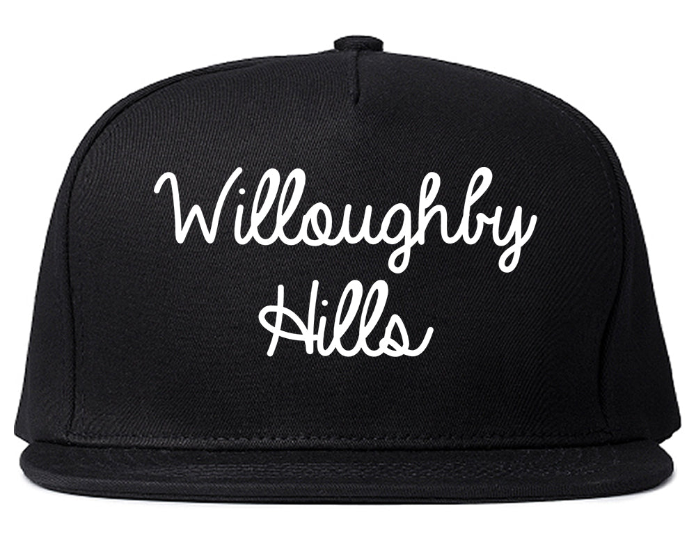 Willoughby Hills Ohio OH Script Mens Snapback Hat Black