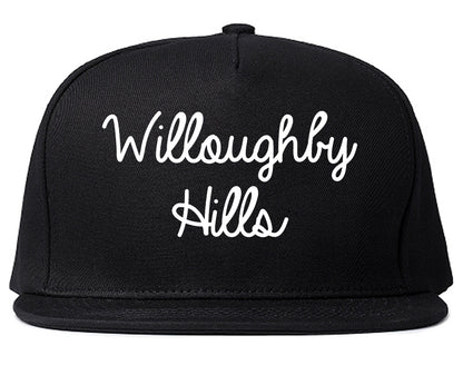 Willoughby Hills Ohio OH Script Mens Snapback Hat Black