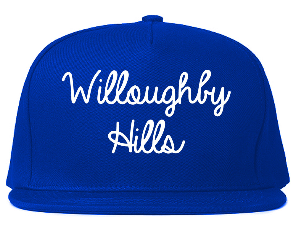 Willoughby Hills Ohio OH Script Mens Snapback Hat Royal Blue