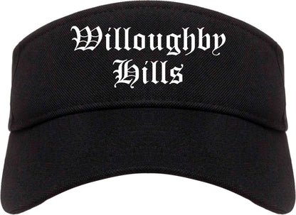 Willoughby Hills Ohio OH Old English Mens Visor Cap Hat Black