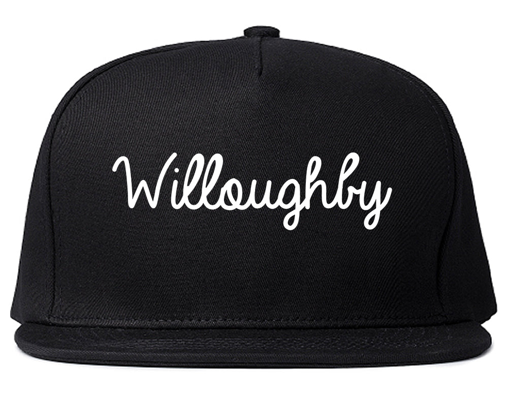 Willoughby Ohio OH Script Mens Snapback Hat Black