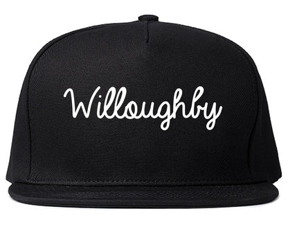 Willoughby Ohio OH Script Mens Snapback Hat Black