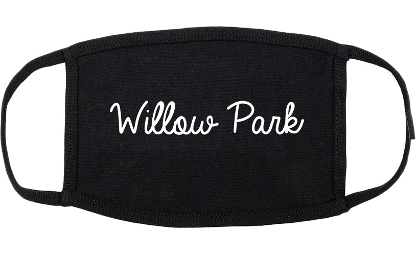 Willow Park Texas TX Script Cotton Face Mask Black