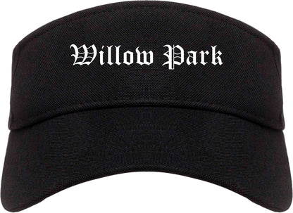 Willow Park Texas TX Old English Mens Visor Cap Hat Black