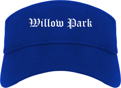 Willow Park Texas TX Old English Mens Visor Cap Hat Royal Blue