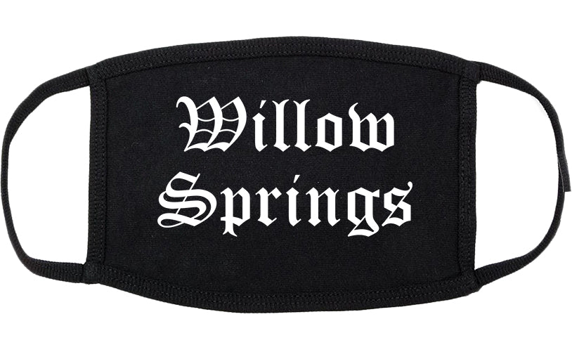 Willow Springs Illinois IL Old English Cotton Face Mask Black