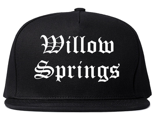 Willow Springs Illinois IL Old English Mens Snapback Hat Black