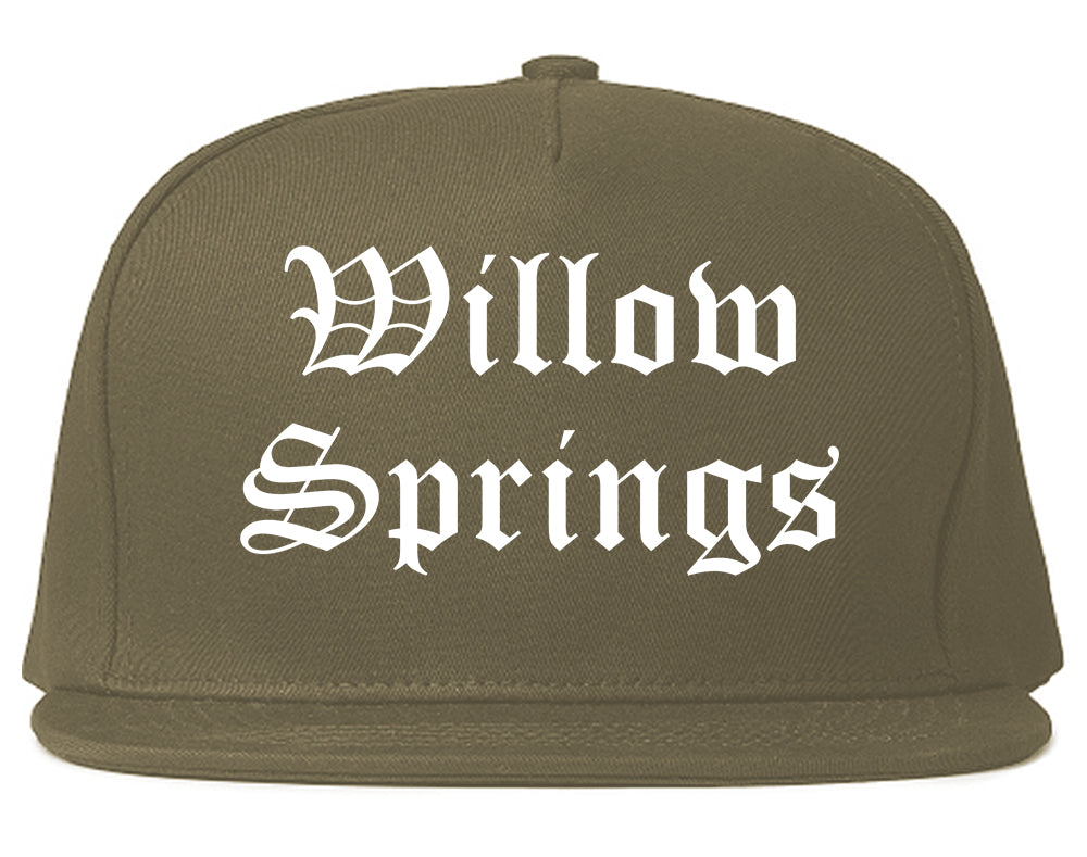 Willow Springs Illinois IL Old English Mens Snapback Hat Grey