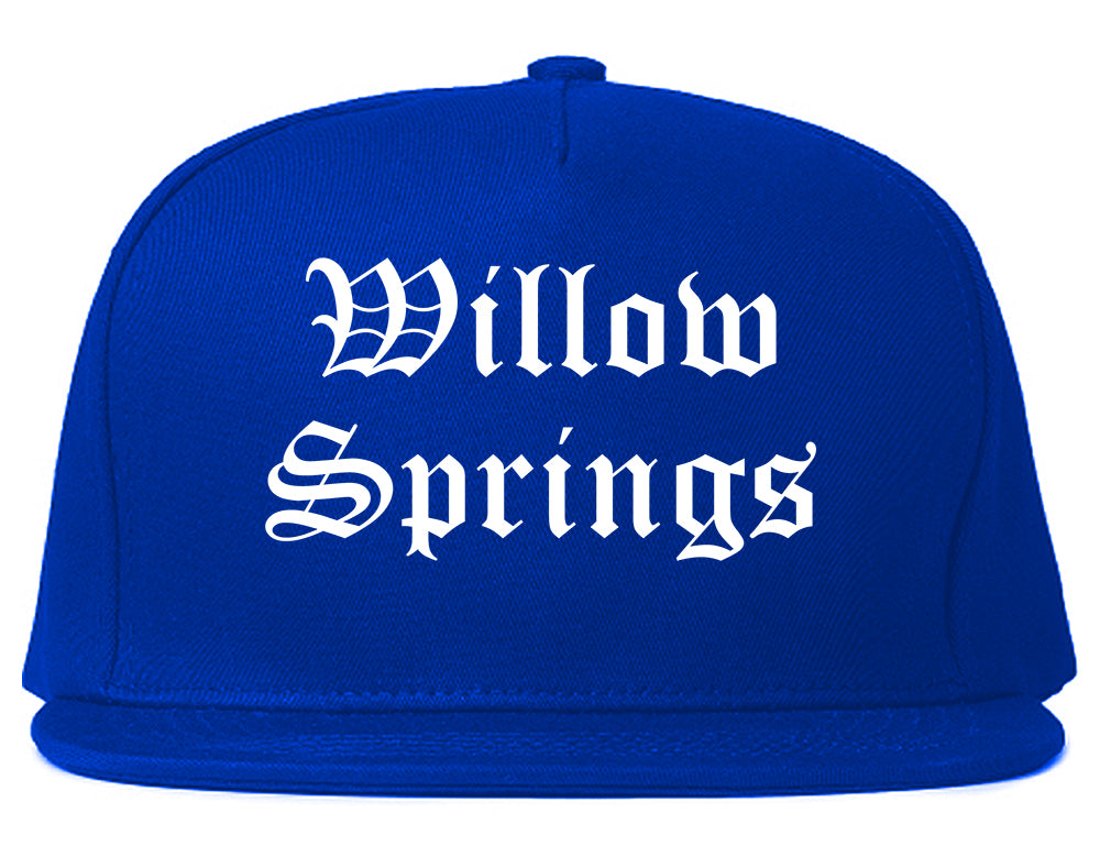 Willow Springs Illinois IL Old English Mens Snapback Hat Royal Blue