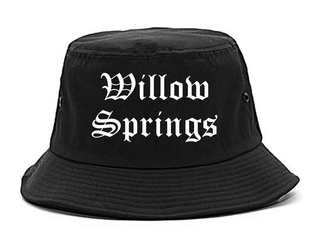 Willow Springs Illinois IL Old English Mens Bucket Hat Black