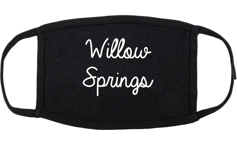 Willow Springs Illinois IL Script Cotton Face Mask Black