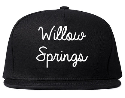 Willow Springs Illinois IL Script Mens Snapback Hat Black