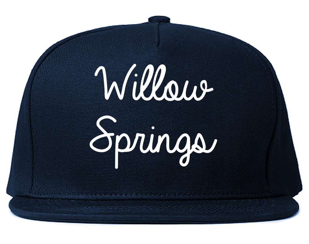 Willow Springs Illinois IL Script Mens Snapback Hat Navy Blue