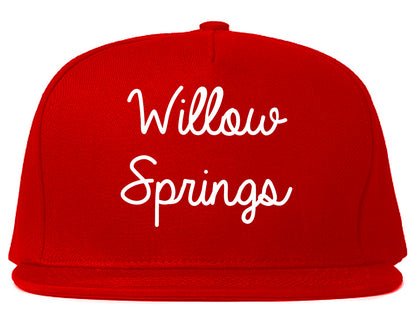 Willow Springs Illinois IL Script Mens Snapback Hat Red