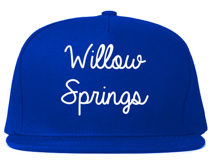 Willow Springs Illinois IL Script Mens Snapback Hat Royal Blue