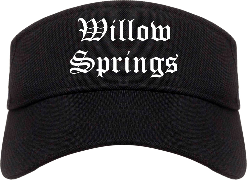Willow Springs Illinois IL Old English Mens Visor Cap Hat Black