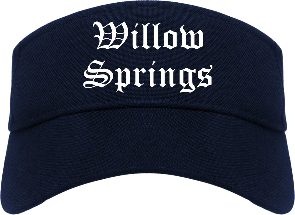 Willow Springs Illinois IL Old English Mens Visor Cap Hat Navy Blue