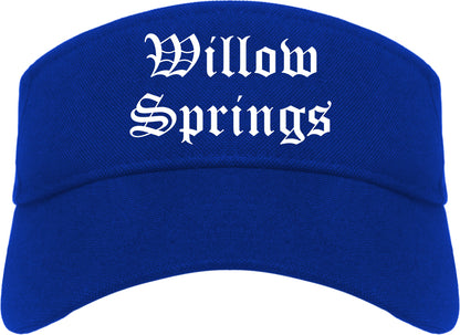 Willow Springs Illinois IL Old English Mens Visor Cap Hat Royal Blue