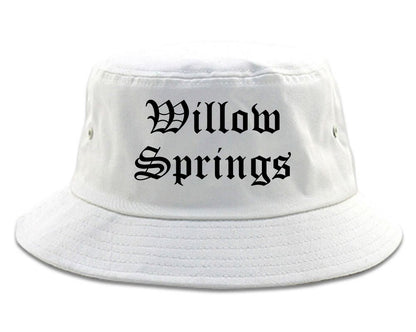 Willow Springs Illinois IL Old English Mens Bucket Hat White