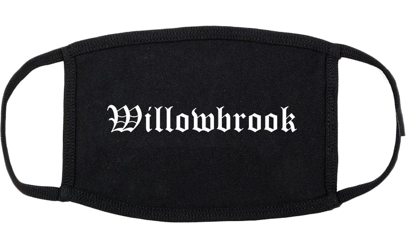 Willowbrook Illinois IL Old English Cotton Face Mask Black