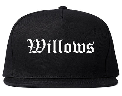 Willows California CA Old English Mens Snapback Hat Black