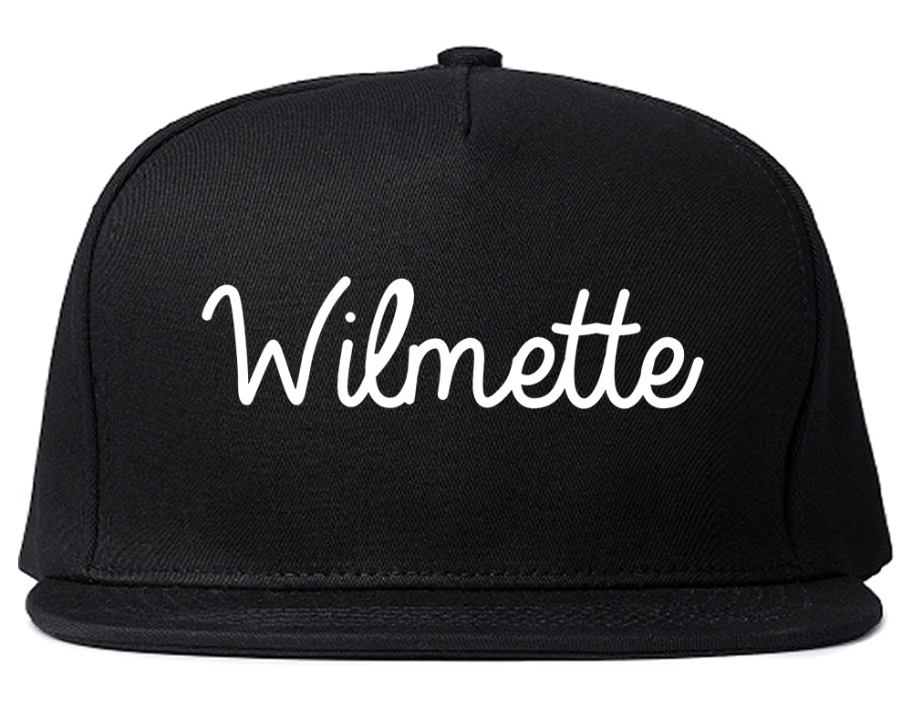 Wilmette Illinois IL Script Mens Snapback Hat Black