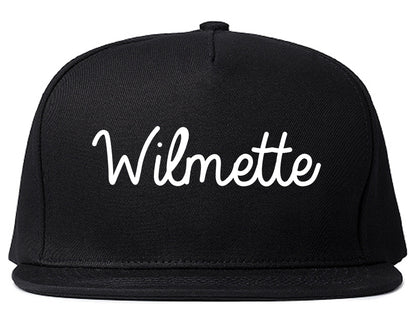 Wilmette Illinois IL Script Mens Snapback Hat Black