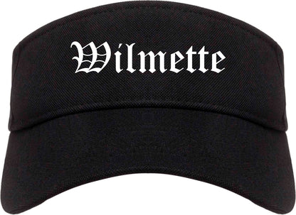 Wilmette Illinois IL Old English Mens Visor Cap Hat Black