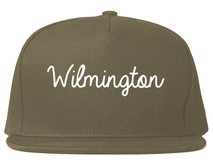 Wilmington Delaware DE Script Mens Snapback Hat Grey