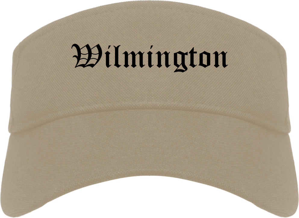 Wilmington Delaware DE Old English Mens Visor Cap Hat Khaki