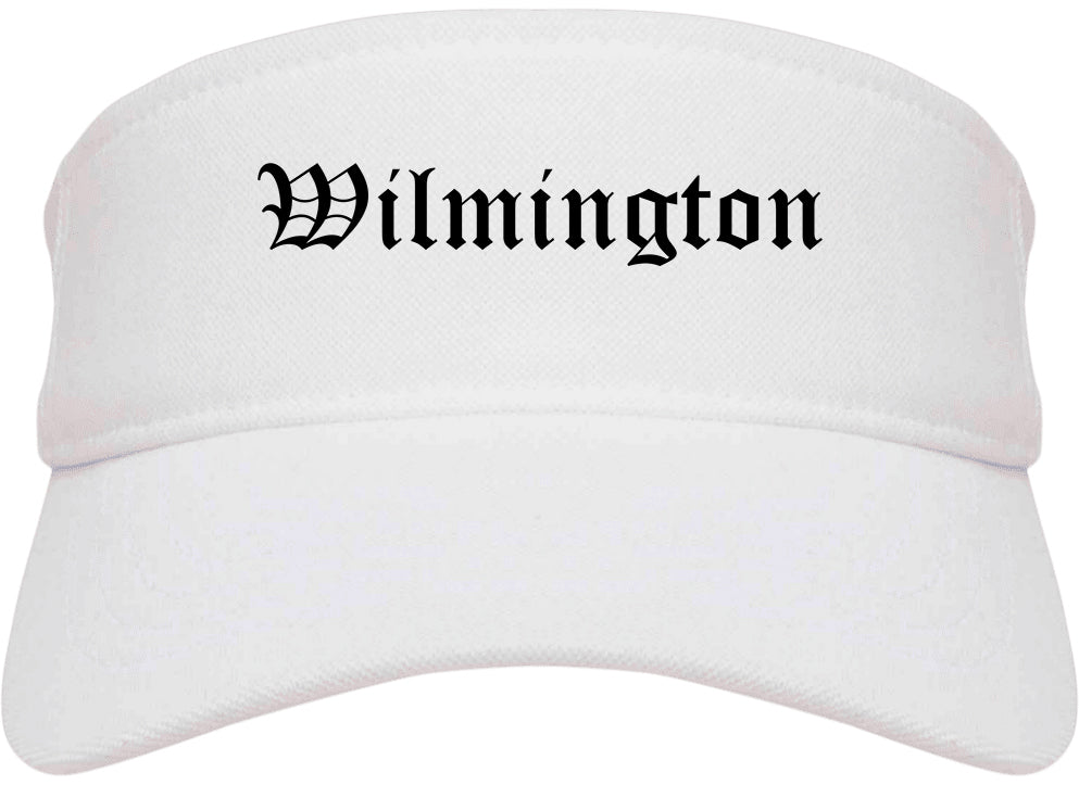 Wilmington Delaware DE Old English Mens Visor Cap Hat White