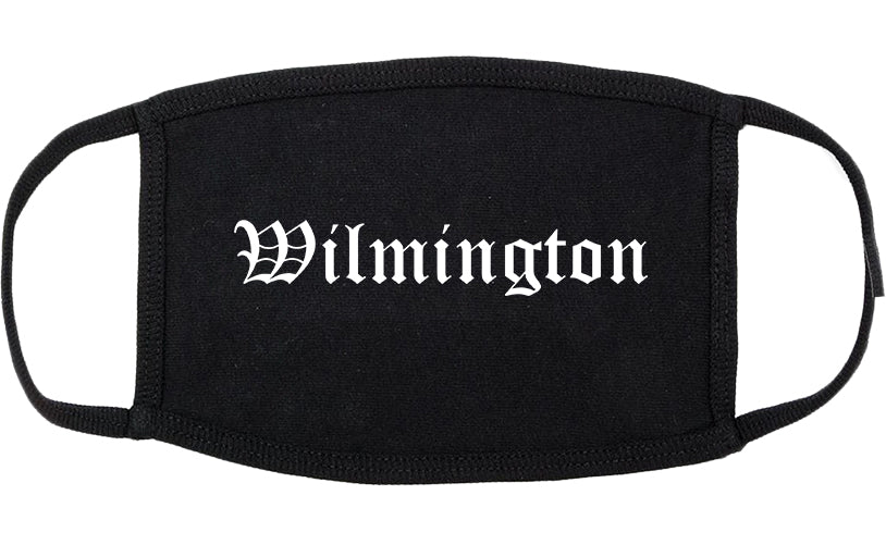 Wilmington Illinois IL Old English Cotton Face Mask Black