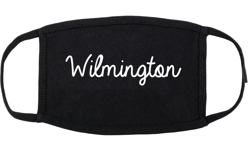 Wilmington Illinois IL Script Cotton Face Mask Black