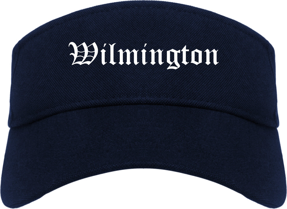 Wilmington Illinois IL Old English Mens Visor Cap Hat Navy Blue
