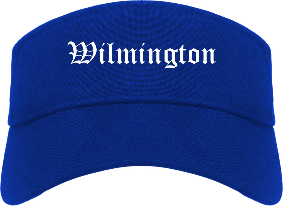 Wilmington Illinois IL Old English Mens Visor Cap Hat Royal Blue