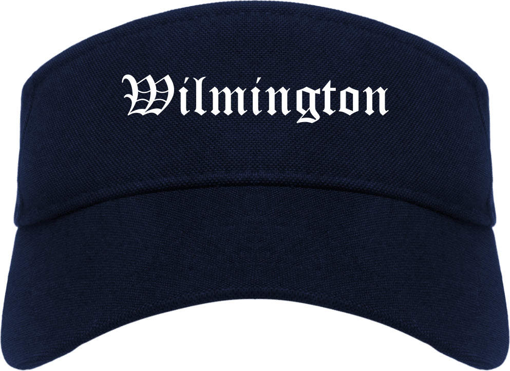 Wilmington North Carolina NC Old English Mens Visor Cap Hat Navy Blue