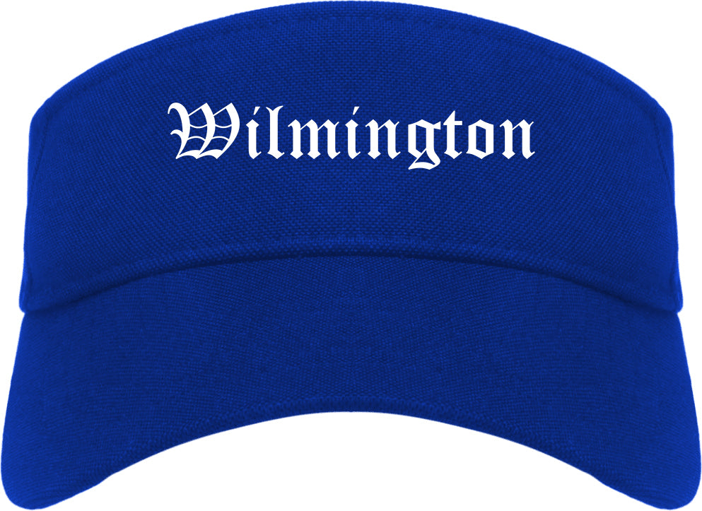 Wilmington North Carolina NC Old English Mens Visor Cap Hat Royal Blue
