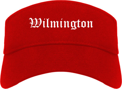 Wilmington Ohio OH Old English Mens Visor Cap Hat Red