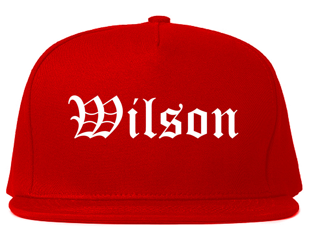 Wilson North Carolina NC Old English Mens Snapback Hat Red