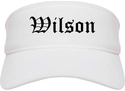 Wilson North Carolina NC Old English Mens Visor Cap Hat White
