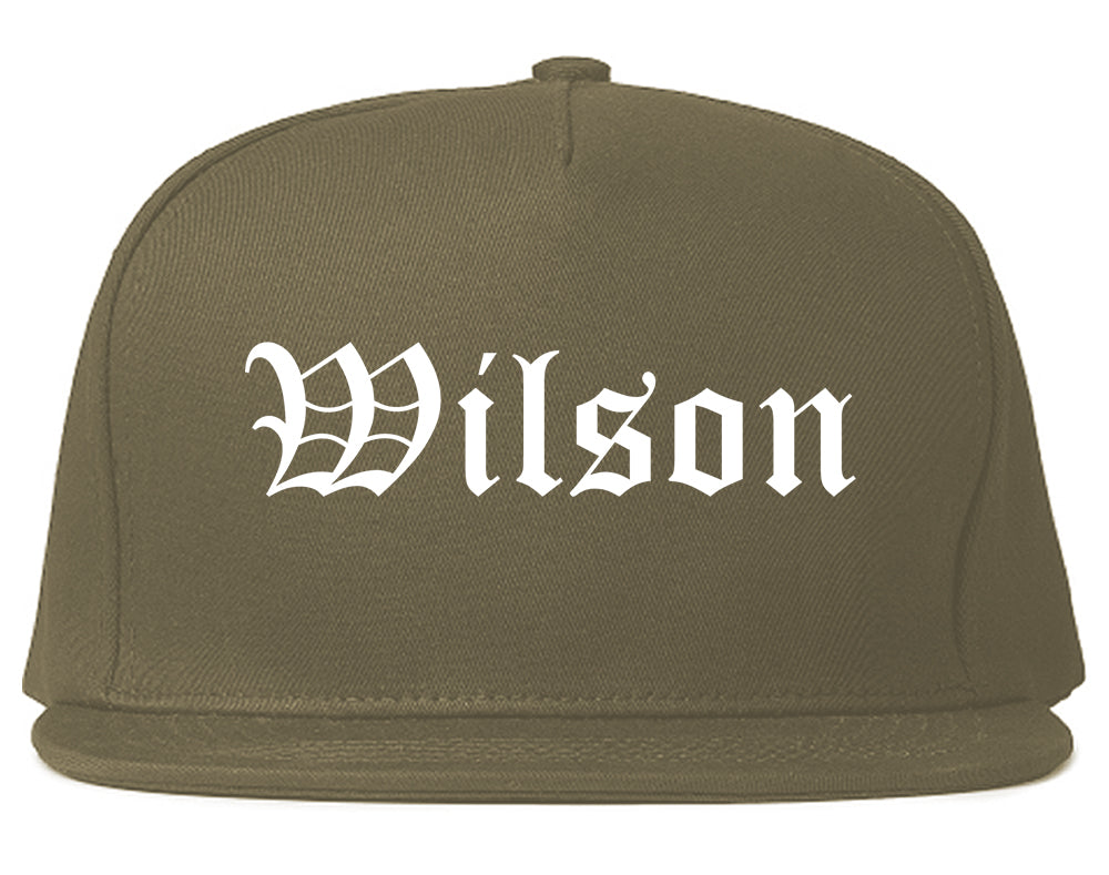 Wilson Pennsylvania PA Old English Mens Snapback Hat Grey