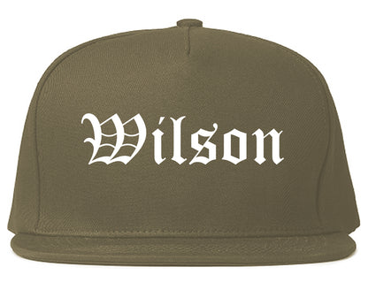 Wilson Pennsylvania PA Old English Mens Snapback Hat Grey